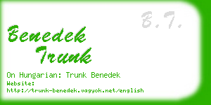 benedek trunk business card